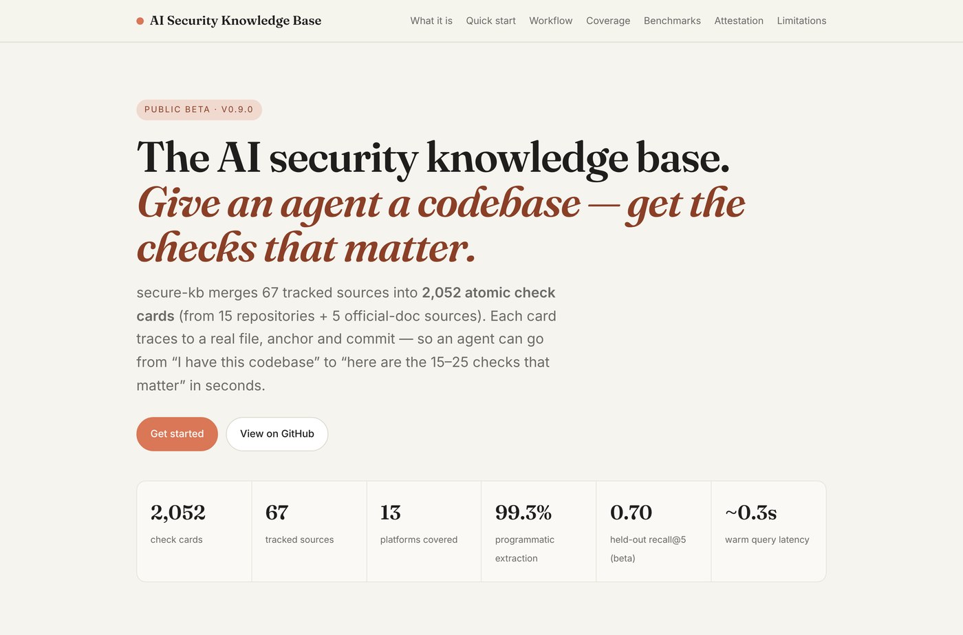 AI Security Knowledge Base website