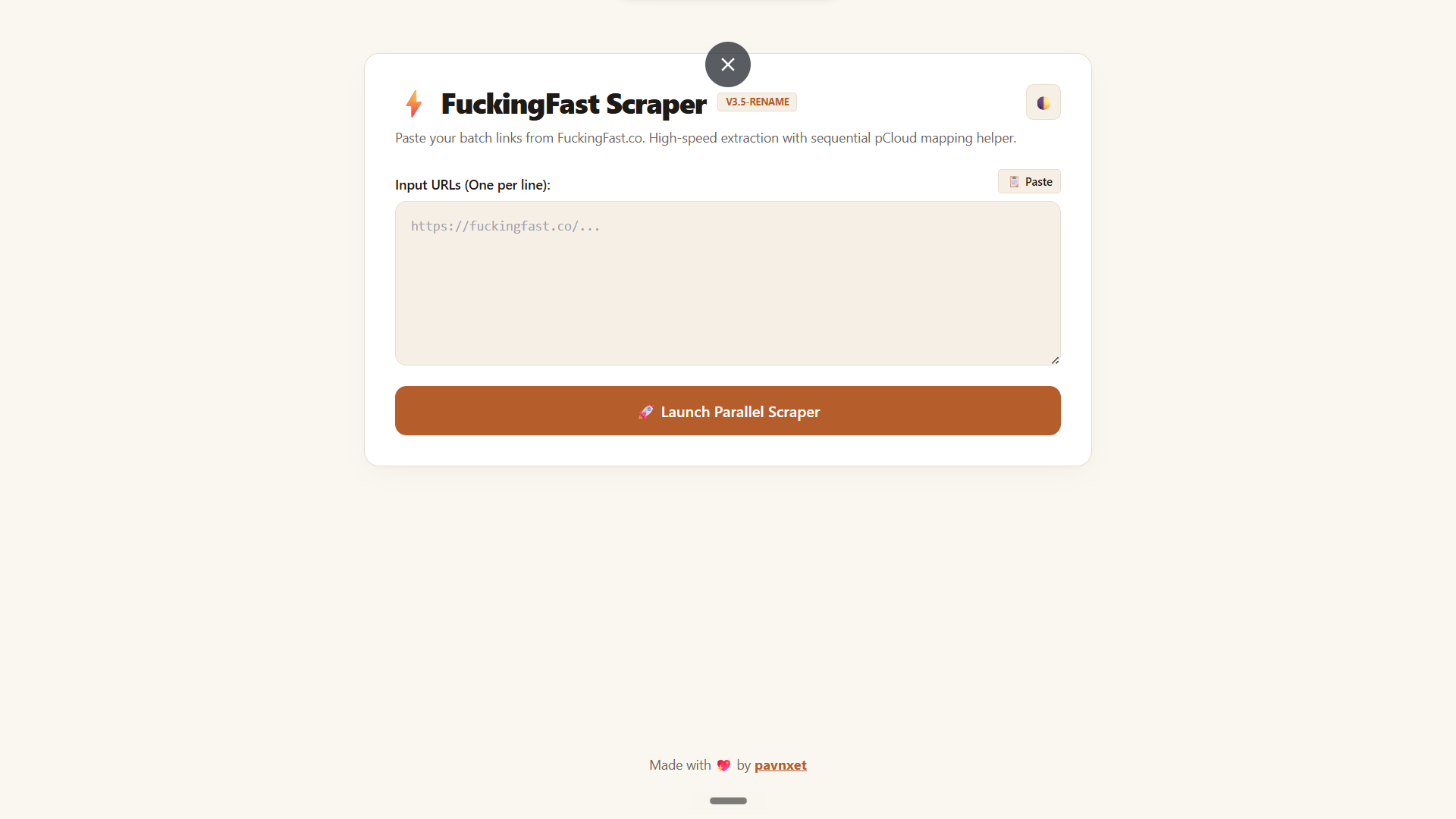 FuckingFast Scraper Main Dashboard