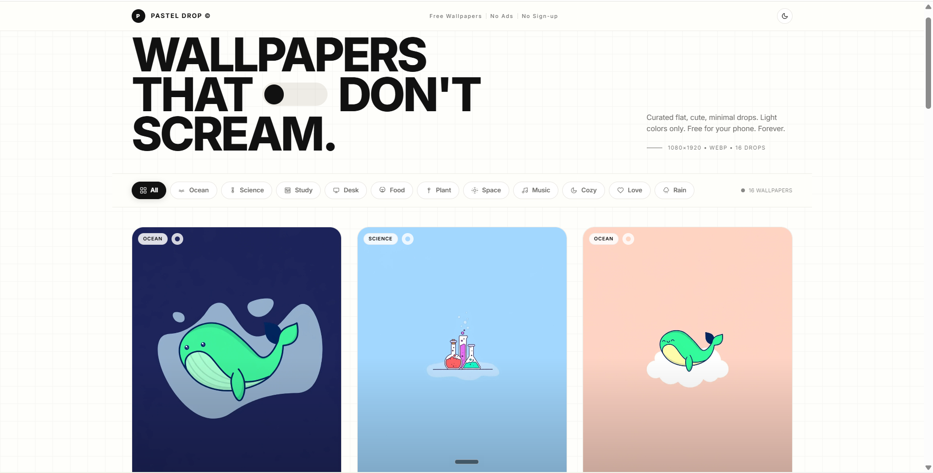 Pastel Drop Wallpaper Dashboard